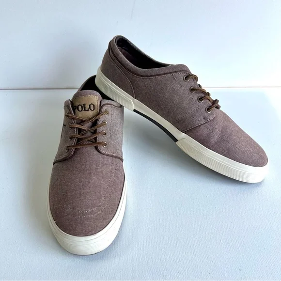 Polo Ralph Lauren Men’s Faxon Canvas Sneaker • Size 13D • Brown • Casual - Picture 7 of 14